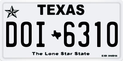 TX license plate DOI6310