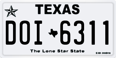 TX license plate DOI6311