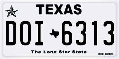 TX license plate DOI6313