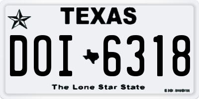 TX license plate DOI6318