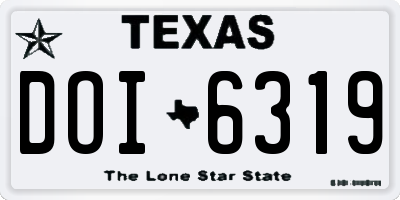 TX license plate DOI6319