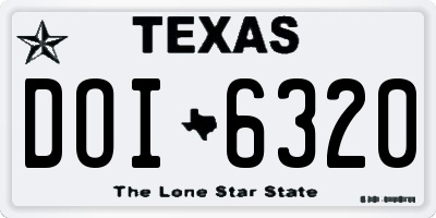TX license plate DOI6320