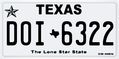 TX license plate DOI6322