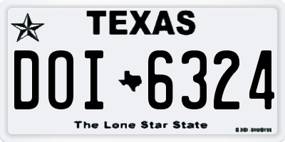 TX license plate DOI6324