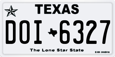 TX license plate DOI6327