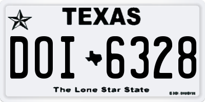 TX license plate DOI6328