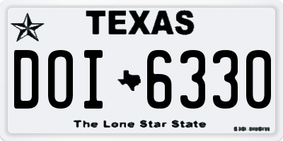TX license plate DOI6330