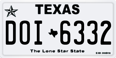 TX license plate DOI6332