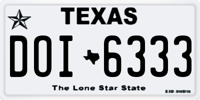 TX license plate DOI6333
