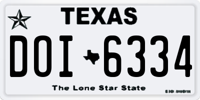 TX license plate DOI6334