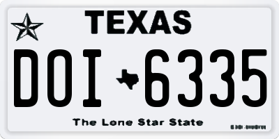 TX license plate DOI6335