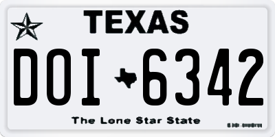 TX license plate DOI6342