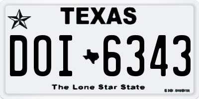 TX license plate DOI6343