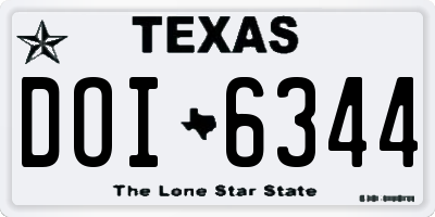 TX license plate DOI6344