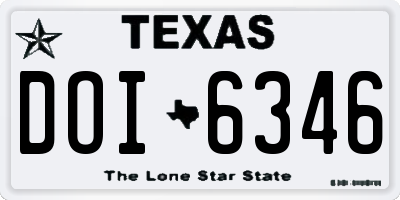 TX license plate DOI6346