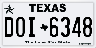 TX license plate DOI6348