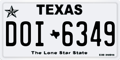 TX license plate DOI6349
