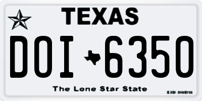 TX license plate DOI6350