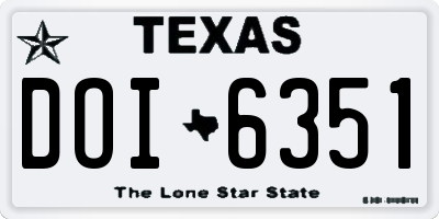TX license plate DOI6351