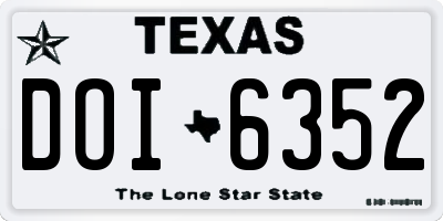 TX license plate DOI6352