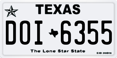 TX license plate DOI6355