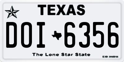 TX license plate DOI6356