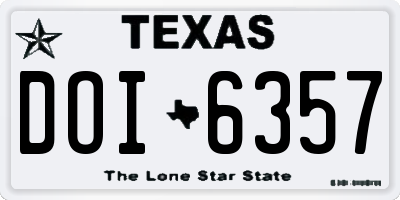 TX license plate DOI6357