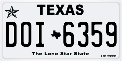 TX license plate DOI6359