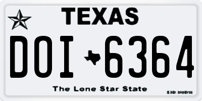 TX license plate DOI6364