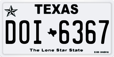 TX license plate DOI6367