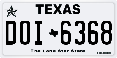 TX license plate DOI6368