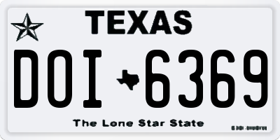 TX license plate DOI6369