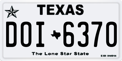 TX license plate DOI6370