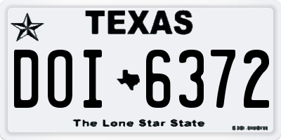 TX license plate DOI6372