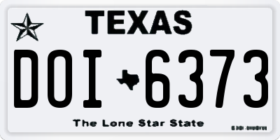 TX license plate DOI6373