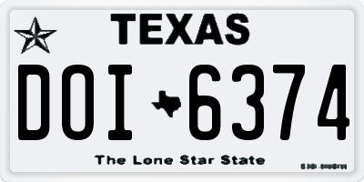 TX license plate DOI6374
