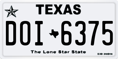 TX license plate DOI6375