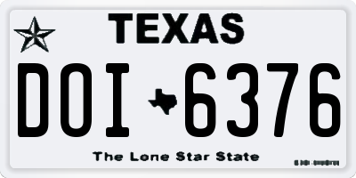 TX license plate DOI6376