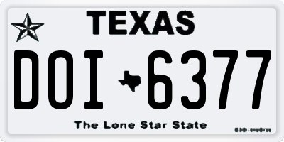 TX license plate DOI6377