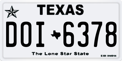 TX license plate DOI6378