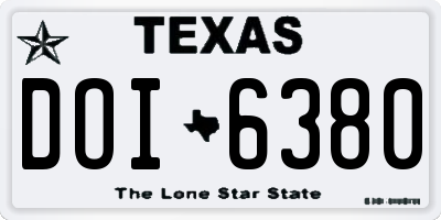 TX license plate DOI6380