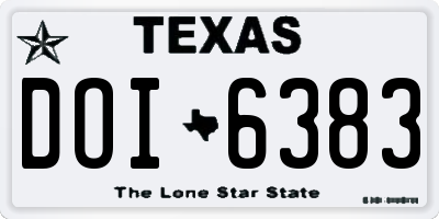 TX license plate DOI6383
