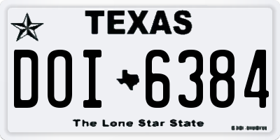 TX license plate DOI6384
