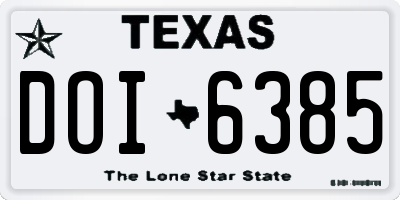 TX license plate DOI6385