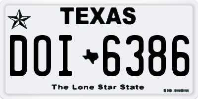 TX license plate DOI6386