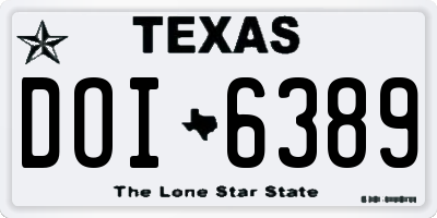 TX license plate DOI6389