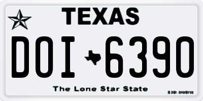 TX license plate DOI6390