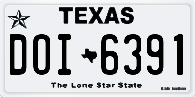 TX license plate DOI6391