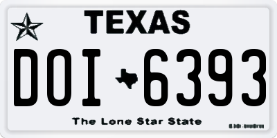 TX license plate DOI6393