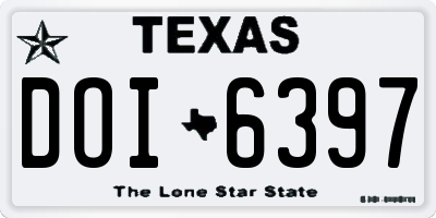 TX license plate DOI6397